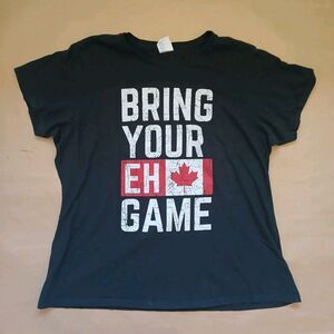 Bring Your Eh Game Canadian Flag Canada Pride T-Shirt Adult XL Black